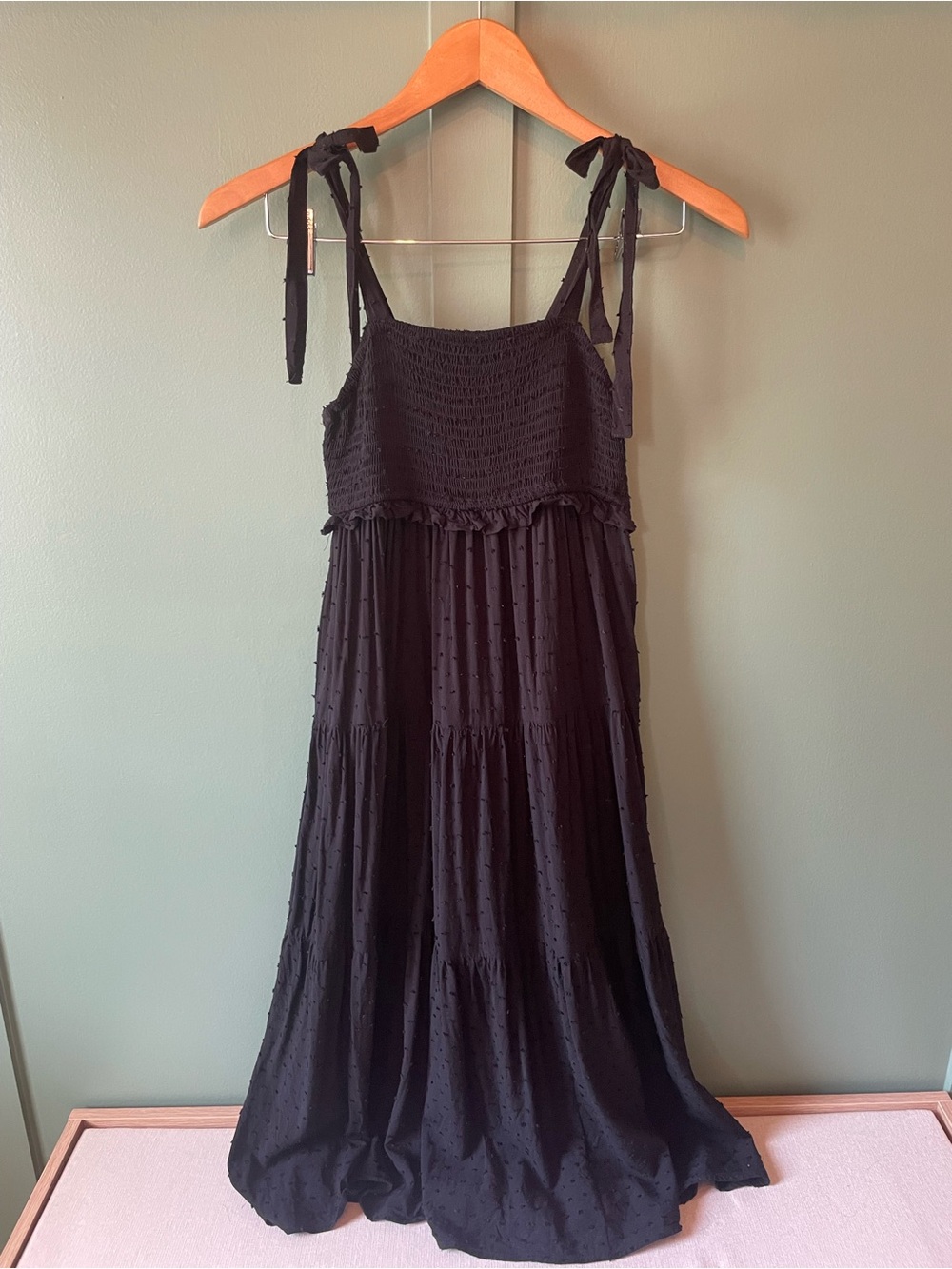 Reformation Black Tie-Shoulder Maxi Dress